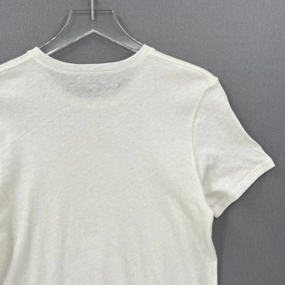ENZA COSTA Cashmere Loose Short Sleeve Womens XS Off White Tee Shirt T-Shirt NEW - Picture 9 of 15